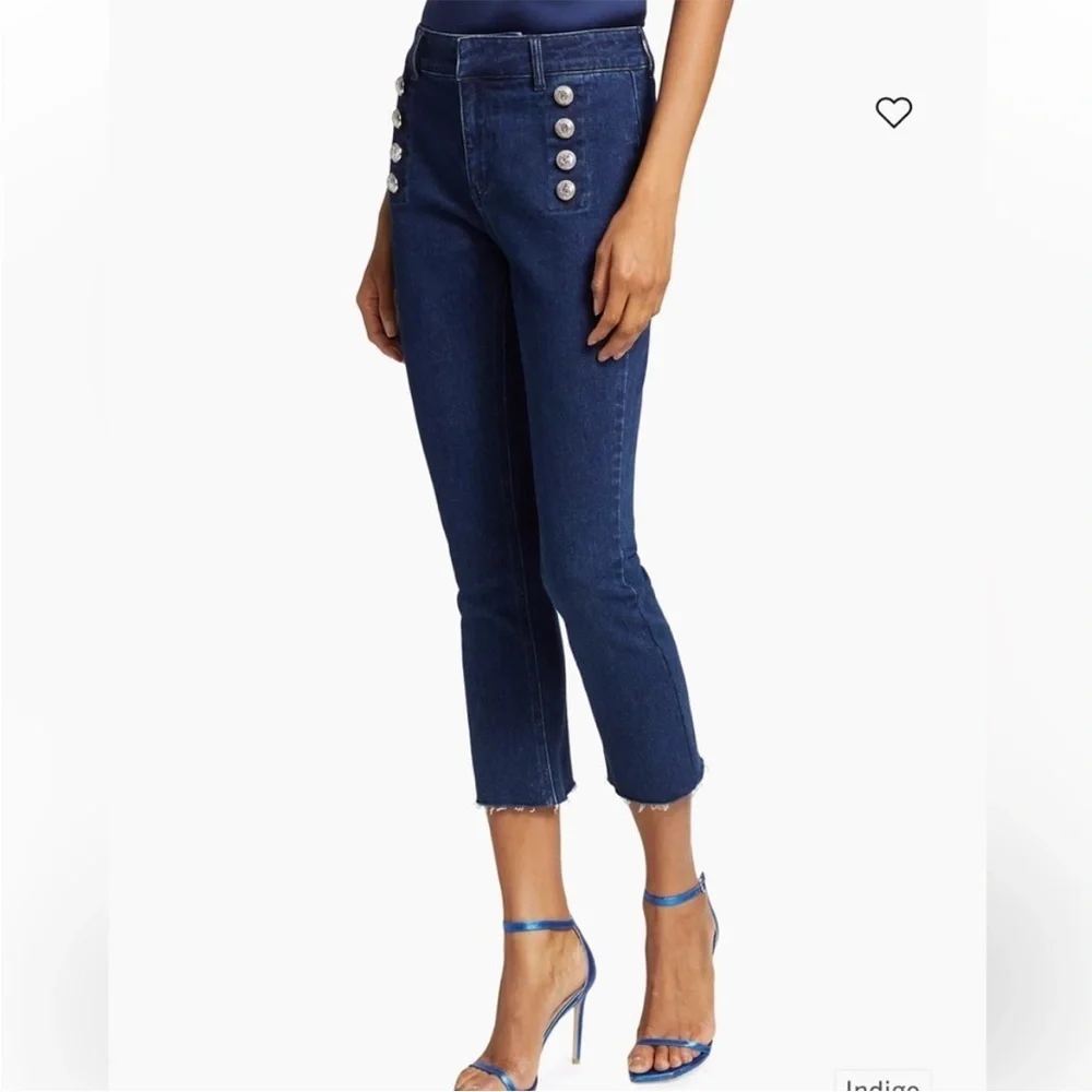 NWT GENERATION LOVE Justine Straight Leg Denim Pants Silvertone Buttons